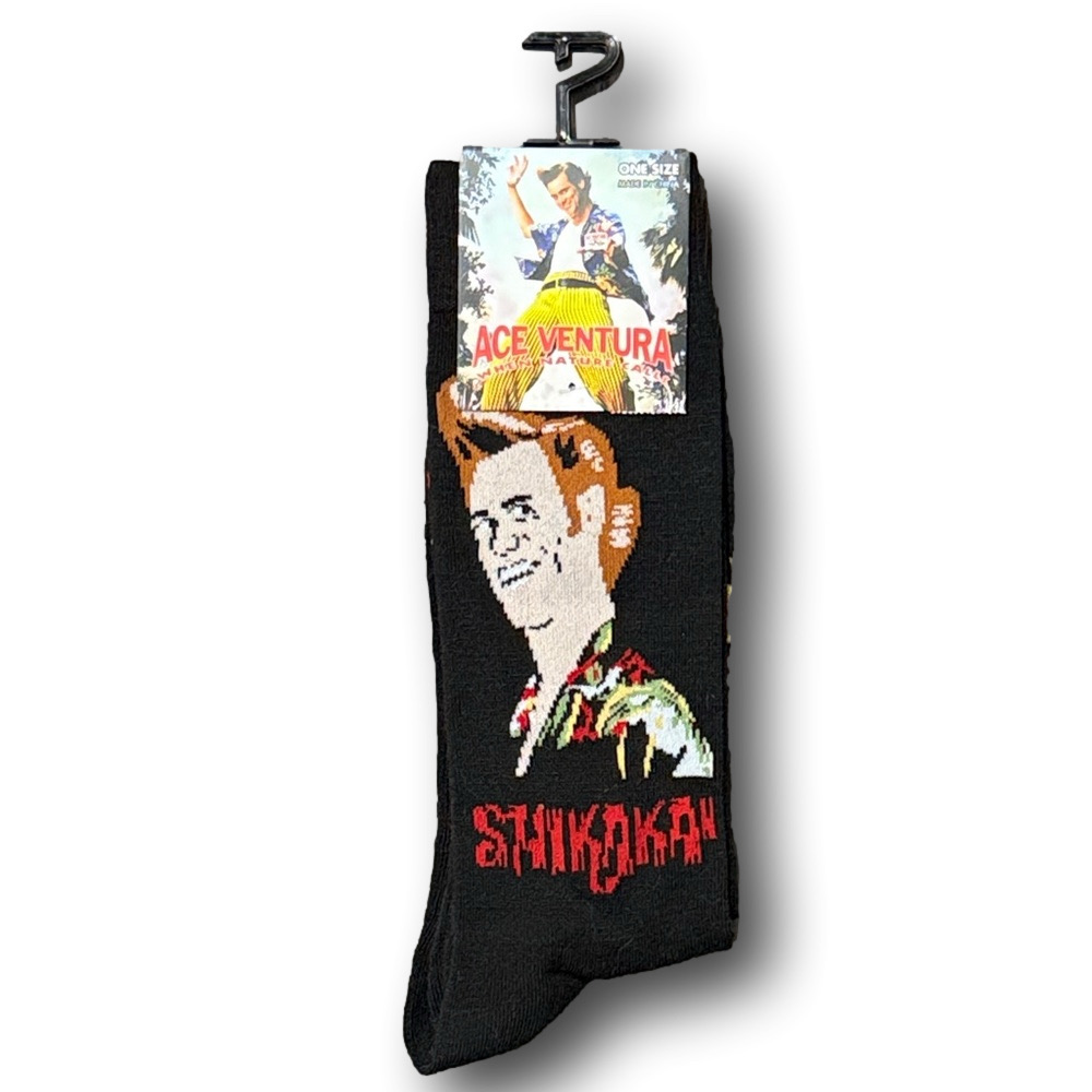 3/$20 Ace Ventura When Nature Calls "Shikaka" Funny Novelty Crew Socks - NWT